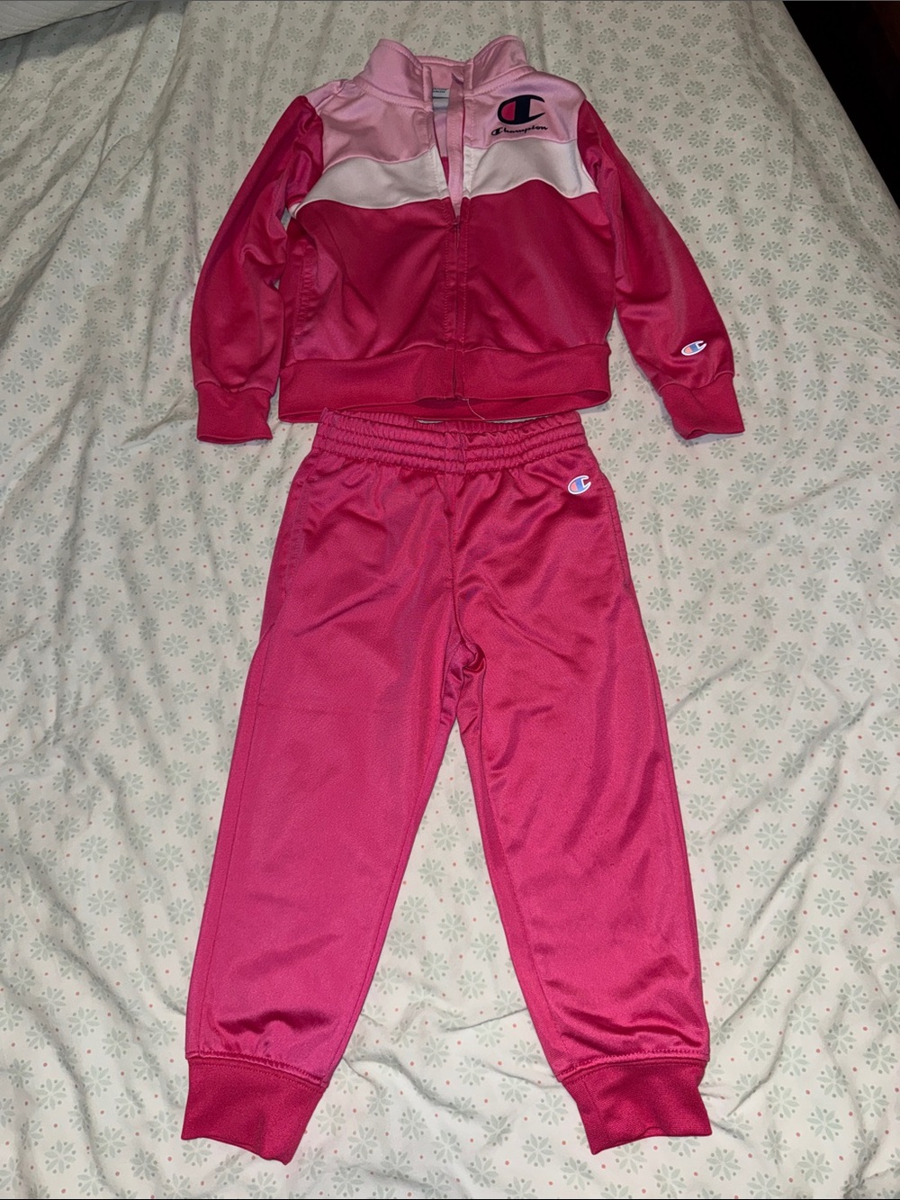 Champion Girls Hot Pink & Light Pink Track Jacket and Pants Set